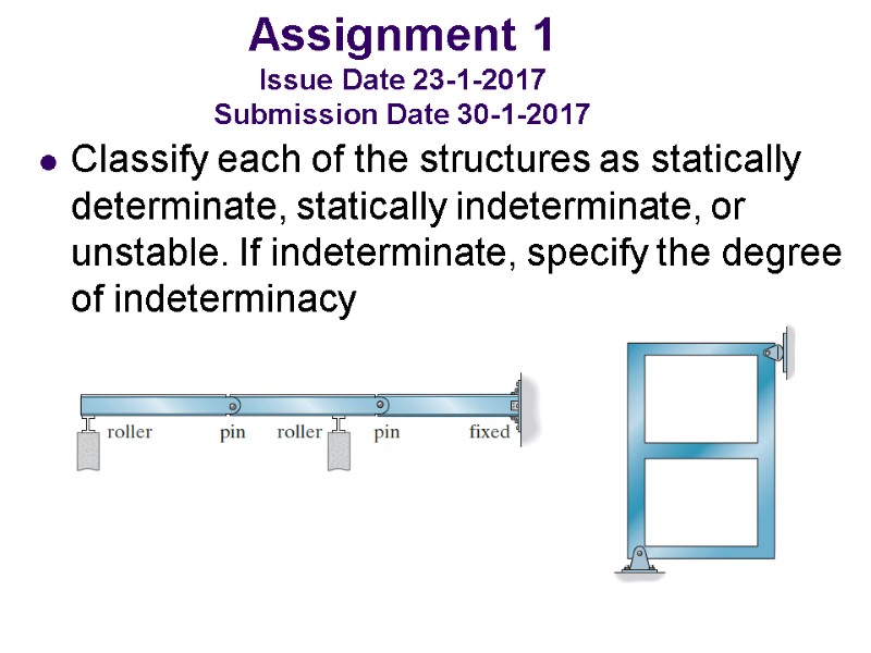 Assignment 1  Issue Date 23-1-2017 Submission Date 30-1-2017 Classify each of the structures